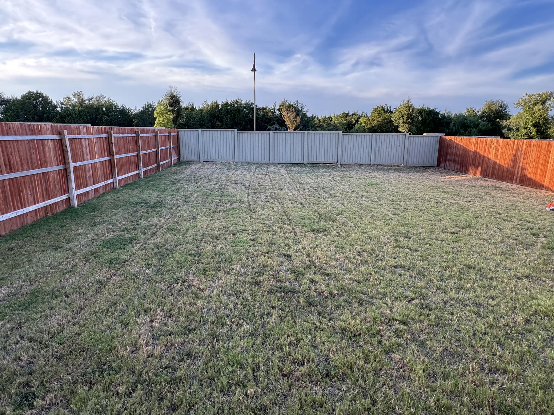 Completed backyard lawn service