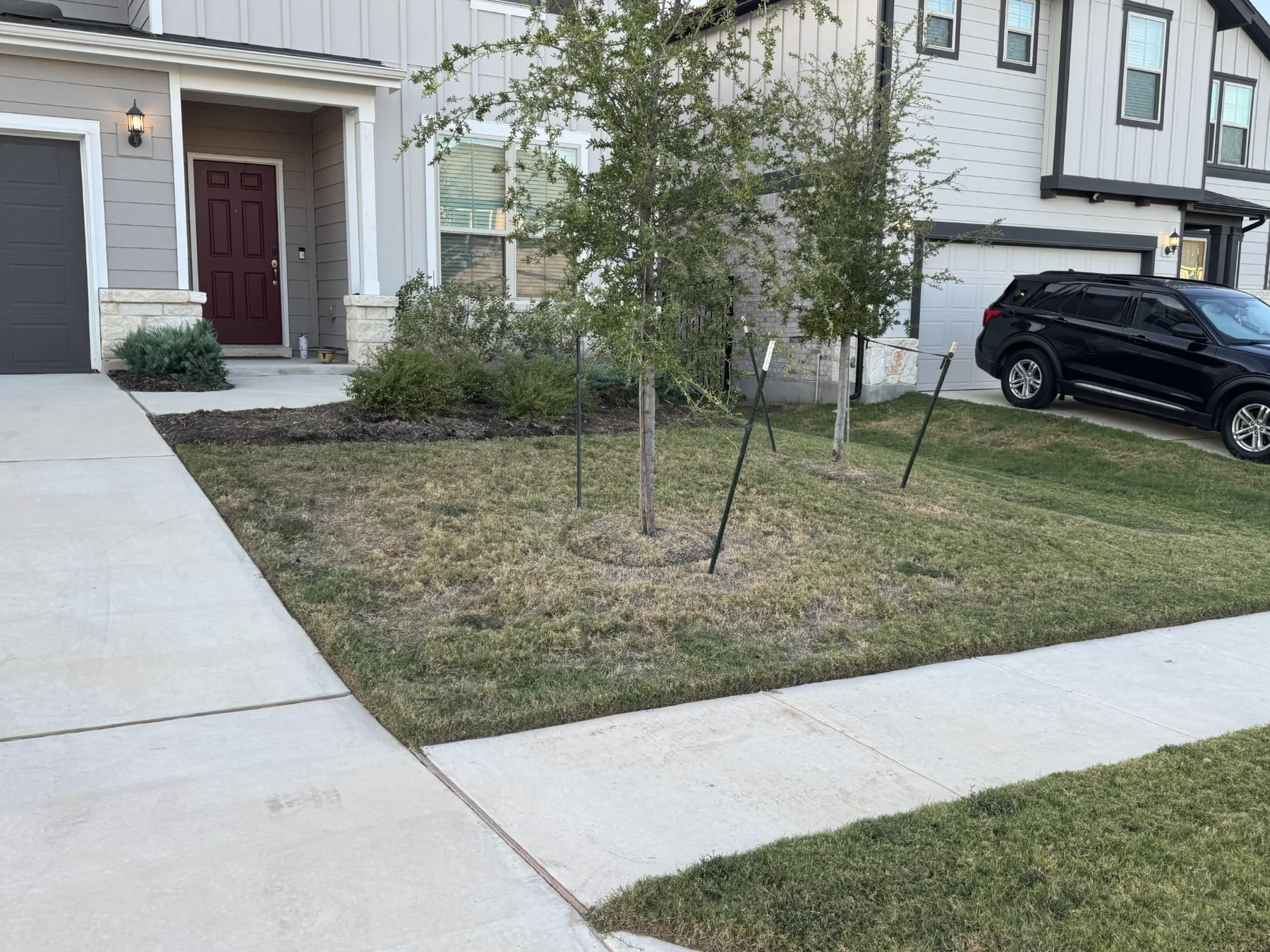 Completed front lawn service